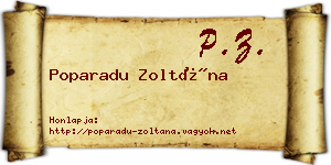 Poparadu Zoltána névjegykártya